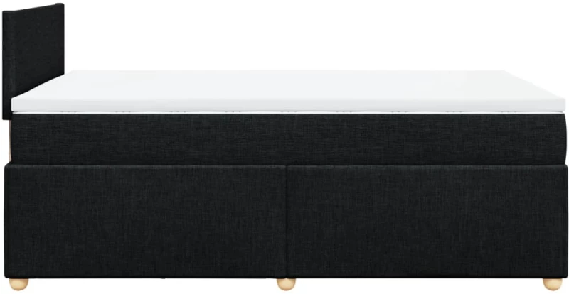 vidaXL Κρεβάτι Boxspring με Στρώμα Μαύρο 120x200 εκ. Υφασμάτινο