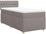 vidaXL Κρεβάτι Boxspring με Στρώμα Taupe 80x200 εκ. Υφασμάτινο