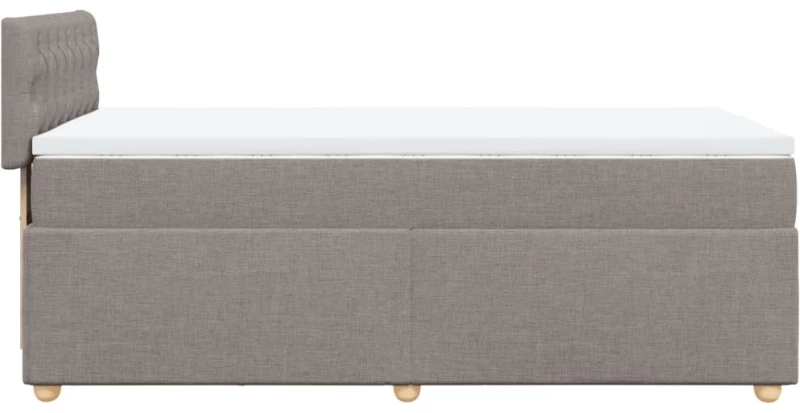 vidaXL Κρεβάτι Boxspring με Στρώμα Taupe 80x200 εκ. Υφασμάτινο