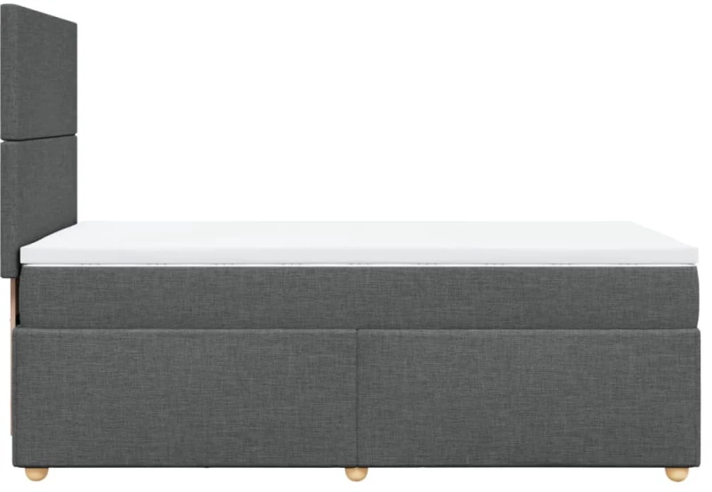 vidaXL Κρεβάτι Boxspring με Στρώμα Σκούρο Γκρι 90x200 εκ. Υφασμάτινο