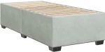 vidaXL Κρεβάτι Boxspring με Στρώμα Ανοιχτό Γκρι 90x200 εκ. Βελούδινο
