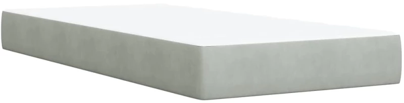 vidaXL Κρεβάτι Boxspring με Στρώμα Ανοιχτό Γκρι 90x200 εκ. Βελούδινο