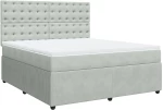 vidaXL Κρεβάτι Boxspring με Στρώμα Ανοιχτό Γκρι 180x200 εκ. Βελούδινο