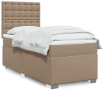 vidaXL Κρεβάτι Boxspring με Στρώμα Καπουτσίνο 80x200 εκ. Συνθ. Δέρμα