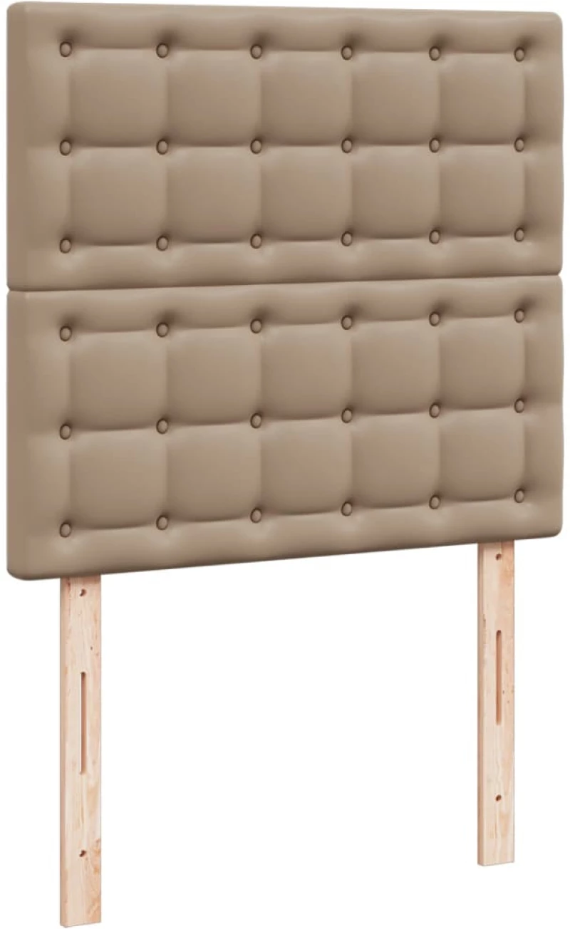 vidaXL Κρεβάτι Boxspring με Στρώμα Καπουτσίνο 80x200 εκ. Συνθ. Δέρμα