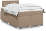 vidaXL Κρεβάτι Boxspring με Στρώμα Καπουτσίνο 160x200εκ.από Συνθ.Δέρμα
