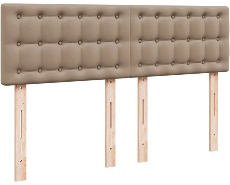 vidaXL Κρεβάτι Boxspring με Στρώμα Καπουτσίνο 160x200εκ.από Συνθ.Δέρμα