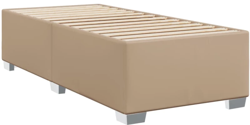 vidaXL Κρεβάτι Boxspring με Στρώμα Καπουτσίνο 80x200 εκ. Συνθ. Δέρμα