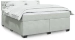 vidaXL Κρεβάτι Boxspring με Στρώμα Ανοιχτό Γκρι 180x200 εκ. Βελούδινο