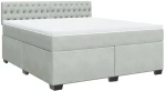 vidaXL Κρεβάτι Boxspring με Στρώμα Ανοιχτό Γκρι 180x200 εκ. Βελούδινο