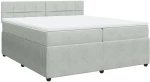 vidaXL Κρεβάτι Boxspring με Στρώμα Ανοιχτό Γκρι 200x200 εκ. Βελούδινο