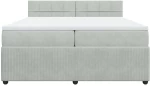 vidaXL Κρεβάτι Boxspring με Στρώμα Ανοιχτό Γκρι 200x200 εκ. Βελούδινο