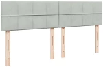 vidaXL Κρεβάτι Boxspring με Στρώμα Ανοιχτό Γκρι 200x200 εκ. Βελούδινο