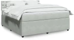 vidaXL Κρεβάτι Boxspring με Στρώμα Ανοιχτό Γκρι 180x200 εκ. Βελούδινο