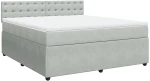 vidaXL Κρεβάτι Boxspring με Στρώμα Ανοιχτό Γκρι 180x200 εκ. Βελούδινο