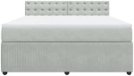 vidaXL Κρεβάτι Boxspring με Στρώμα Ανοιχτό Γκρι 180x200 εκ. Βελούδινο