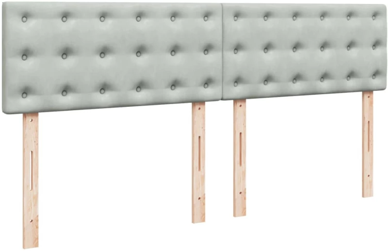 vidaXL Κρεβάτι Boxspring με Στρώμα Ανοιχτό Γκρι 180x200 εκ. Βελούδινο