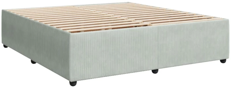 vidaXL Κρεβάτι Boxspring με Στρώμα Ανοιχτό Γκρι 180x200 εκ. Βελούδινο