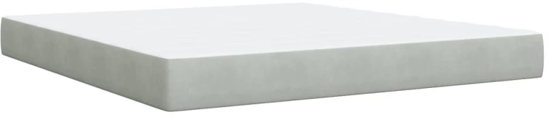 vidaXL Κρεβάτι Boxspring με Στρώμα Ανοιχτό Γκρι 180x200 εκ. Βελούδινο