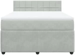 vidaXL Κρεβάτι Boxspring με Στρώμα Ανοιχτό Γκρι 160x200 εκ. Βελούδινο