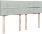 vidaXL Κρεβάτι Boxspring με Στρώμα Ανοιχτό Γκρι 160x200 εκ. Βελούδινο