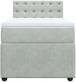 vidaXL Κρεβάτι Boxspring με Στρώμα Ανοιχτό Γκρι 80x200 εκ. Βελούδινο