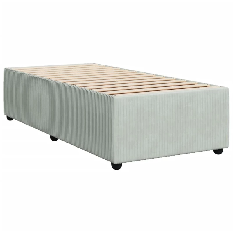 vidaXL Κρεβάτι Boxspring με Στρώμα Ανοιχτό Γκρι 80x200 εκ. Βελούδινο
