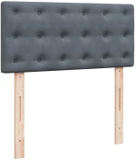 vidaXL Κρεβάτι Boxspring με Στρώμα Σκούρο Γκρι 100x200 εκ. Βελούδινο