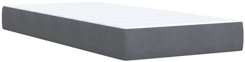 vidaXL Κρεβάτι Boxspring με Στρώμα Σκούρο Γκρι 100x200 εκ. Βελούδινο