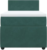 vidaXL Κρεβάτι Boxspring με Στρώμα Σκούρο Πράσινο 80x200 εκ. Βελούδινο