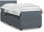 vidaXL Κρεβάτι Boxspring με Στρώμα Σκούρο Γκρι 100x200 εκ. Βελούδινο