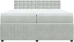 vidaXL Κρεβάτι Boxspring με Στρώμα Ανοιχτό Γκρι 200x200 εκ. Βελούδινο