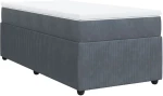 vidaXL Κρεβάτι Boxspring με Στρώμα Σκούρο Γκρι 90x200 εκ. Βελούδινο