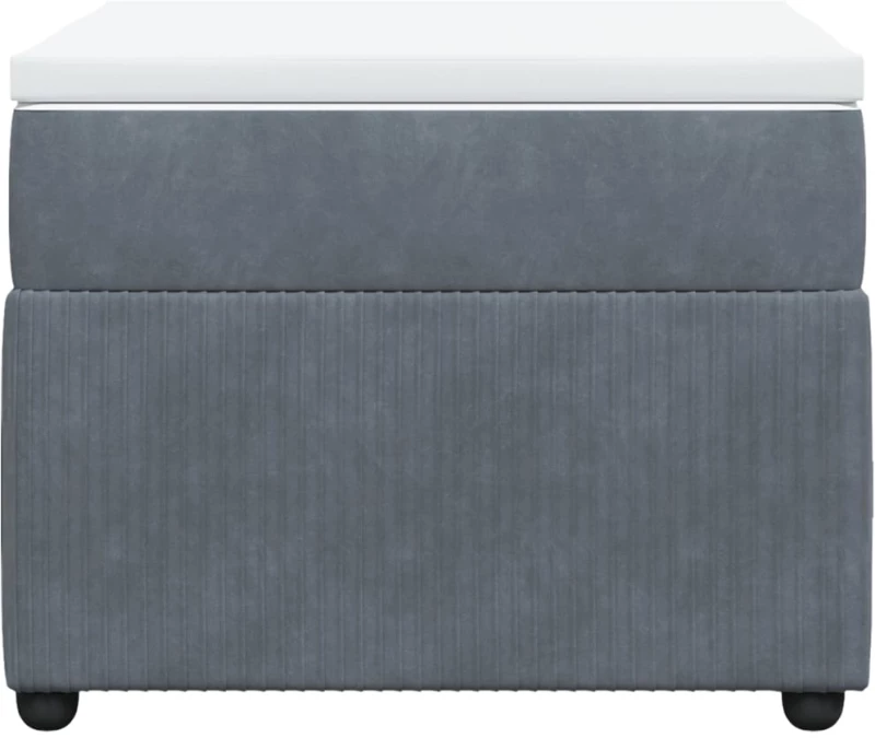 vidaXL Κρεβάτι Boxspring με Στρώμα Σκούρο Γκρι 90x200 εκ. Βελούδινο