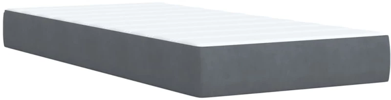 vidaXL Κρεβάτι Boxspring με Στρώμα Σκούρο Γκρι 90x200 εκ. Βελούδινο