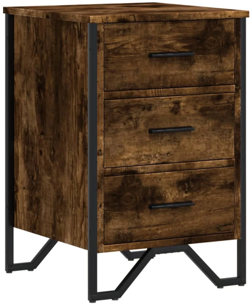 vidaXL Κομοδίνο Καπνιστή Δρυς 40x41x60 εκ. από Επεξεργασμένο Ξύλο