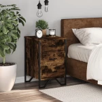 vidaXL Κομοδίνο Καπνιστή Δρυς 40x41x60 εκ. από Επεξεργασμένο Ξύλο