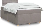 vidaXL Κρεβάτι Boxspring με Στρώμα Taupe 120x200 εκ. Υφασμάτινο