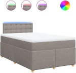 vidaXL Κρεβάτι Boxspring με Στρώμα Taupe 120x200 εκ. Υφασμάτινο