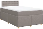 vidaXL Κρεβάτι Boxspring με Στρώμα Taupe 120x200 εκ. Υφασμάτινο