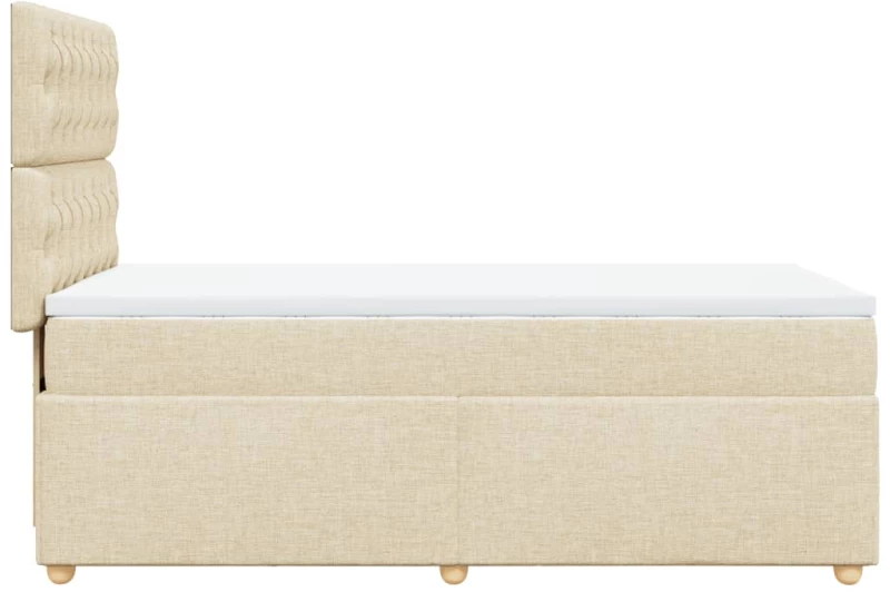vidaXL Κρεβάτι Boxspring με Στρώμα Κρεμ 100 x 200 εκ. Υφασμάτινο