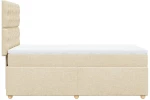 vidaXL Κρεβάτι Boxspring με Στρώμα Κρεμ 100 x 200 εκ. Υφασμάτινο