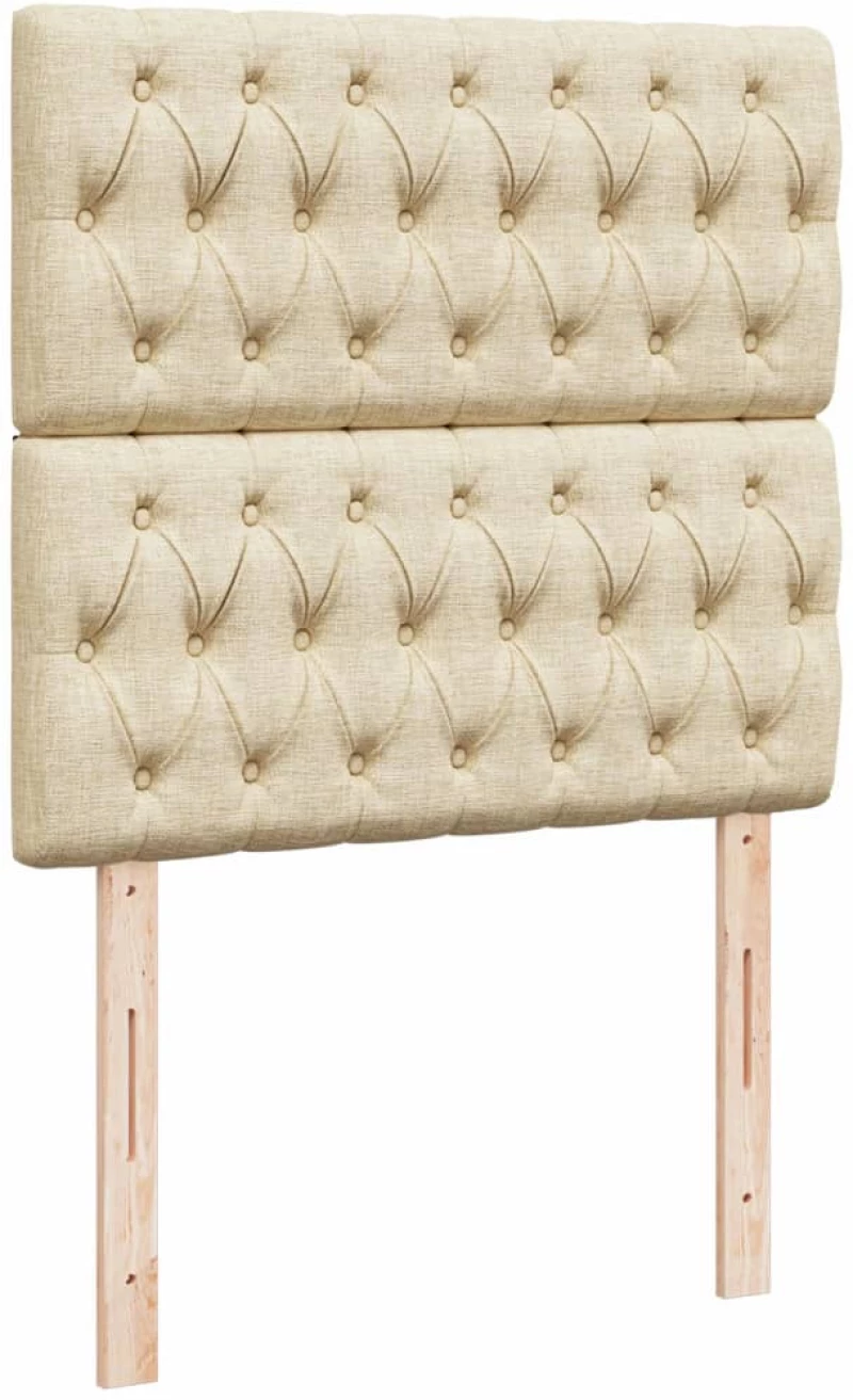vidaXL Κρεβάτι Boxspring με Στρώμα Κρεμ 100 x 200 εκ. Υφασμάτινο