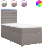 vidaXL Κρεβάτι Boxspring με Στρώμα Taupe 100 x 200 εκ. Υφασμάτινο