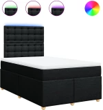 vidaXL Κρεβάτι Boxspring με Στρώμα Μαύρο 120x190 εκ. Υφασμάτινο