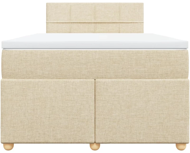 vidaXL Κρεβάτι Boxspring με Στρώμα Κρεμ 120x190 εκ. Υφασμάτινο