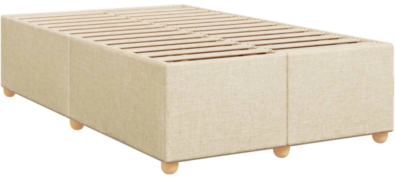 vidaXL Κρεβάτι Boxspring με Στρώμα Κρεμ 120x190 εκ. Υφασμάτινο