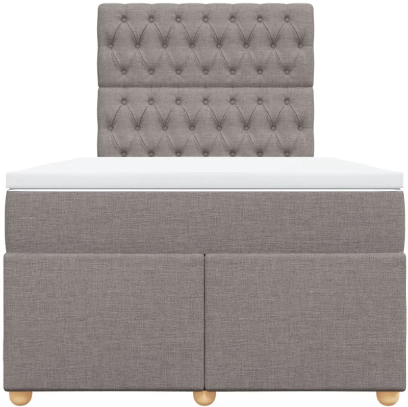 vidaXL Κρεβάτι Boxspring με Στρώμα Taupe 120x200 εκ. Υφασμάτινο