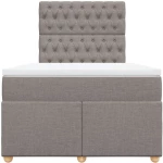 vidaXL Κρεβάτι Boxspring με Στρώμα Taupe 120x200 εκ. Υφασμάτινο