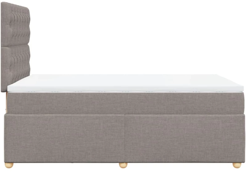 vidaXL Κρεβάτι Boxspring με Στρώμα Taupe 120x200 εκ. Υφασμάτινο